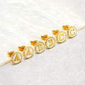 Nabest 10mm 18K Gold Plated Stainless Steel Alphabet Earrings Women's Party & Wedding Suitable Shell Stud with A-Z Letters