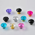 Colored Crystal Diamond Transparent Acrylic Handle for Door Cabinet Drawer Handle Plastic Handle for Furniture