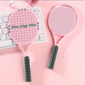 New Arrival Customize Logo Tennis Racket Shaped Handheld Makeup Mirror for Beauty Salon