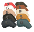 Multicolor PU Leather Waterproof Golf Iron Head Covers Large Quantity Stock Number 3/4/5/6/7/8/9/P/S/A Fits All Brands