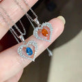 Hot Popular Wedding Necklace with 925 Sterling Silver Natural Topaz Crystal 'I Love You' Pendant Unique Crystal Pendants Charms