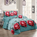 3D Printed Embroidery Quilting Polyfiber Filling Soft Fabric Bedroom Blanket Quilt Bedspread Bed Cover Set