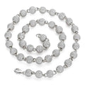 Unisex 8mm Neck Chain Sterling Silver Round Bead Micro Pave Diamond Jewelry for Party S925 Material Iced Out Chain for Women