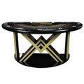 YH 7 Players MDF Wooden Gambling Baccarat Table Heightening V Leg Casino Baccarat Table With Golden Chips Tray