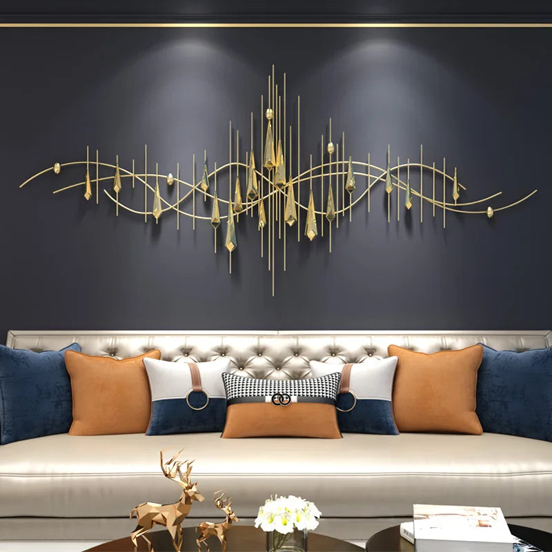 Home Fashionable Designer Gold Metal Arts Wall Decorations for Living Room