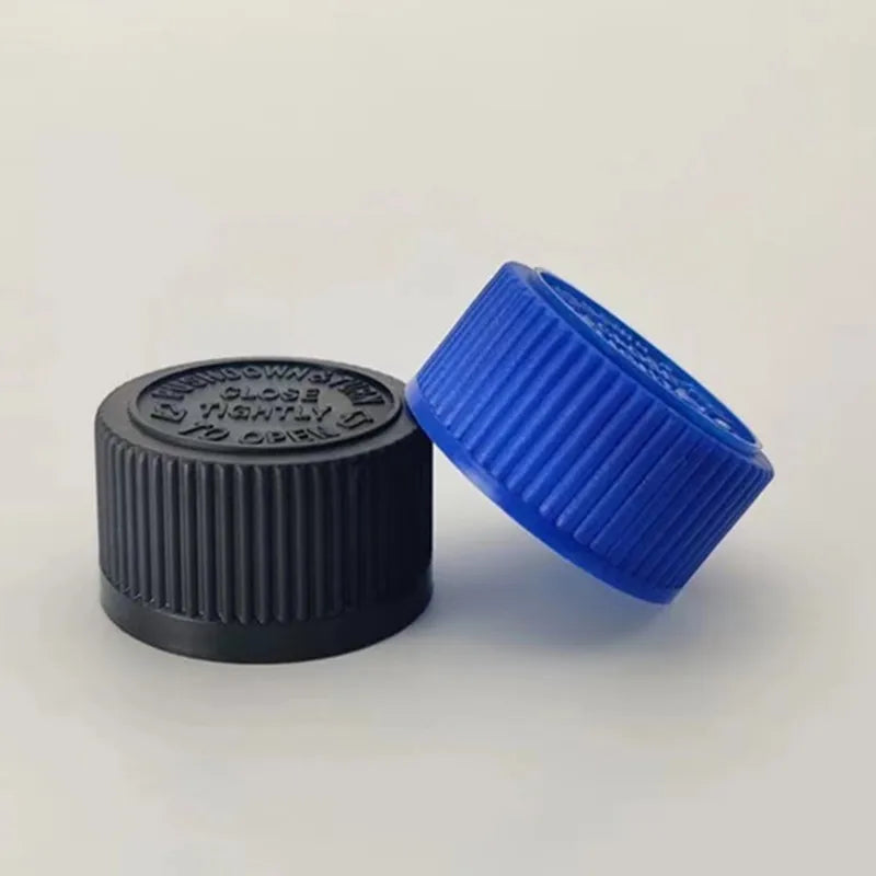 24/400 28/400 33/400 Black Child Resistant Plastic Caps Blue Kids Child Safety Pictorial Pp Cap With HIS PS Liner