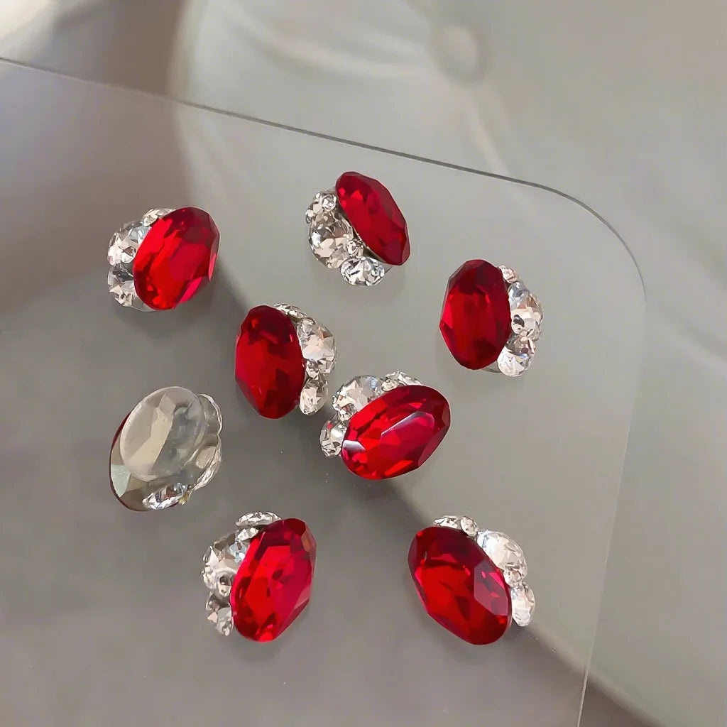 New 3D Stacked Zircon Nail Accessories with Sparkling Goose Egg Water Drop Shape Japanese Style Light Luxury High End Versatile