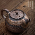 Handmade Ceramic Retro Japanese Style Coarse Pottery Small Teapot Gold Iron Glaze Single Pu'er Tea Maker