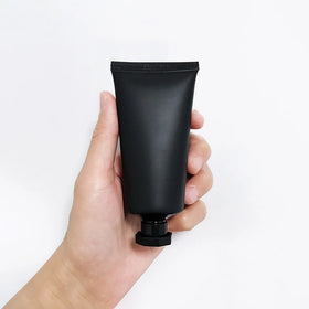 1.7oz Black Lotion Tube Facial Cleanser Squeeze Tubes Cosmetic Hand Cream With Octagonal Lids