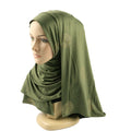 2021 Kuwaiti  Muslim Stretch Premium Jersey Soft Cotton Women Hijab Scarf With Golden Stone
