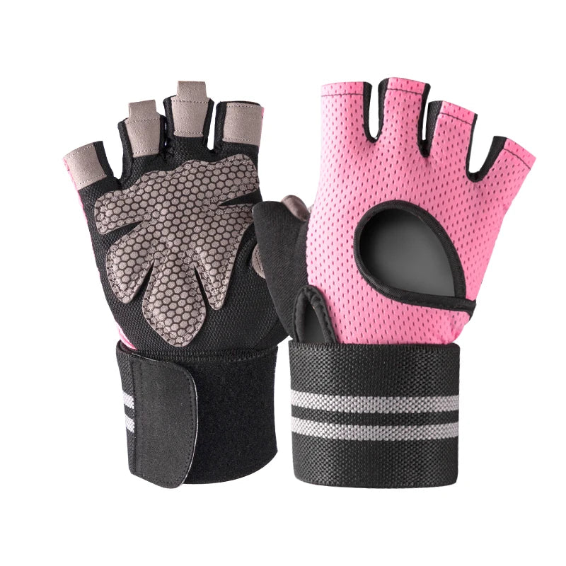 6046#Custom Made Cycling Glove Sports Fitness Adjustable Weight Lifting Gloves Weight Lifting Gear Protect Palms From Damage