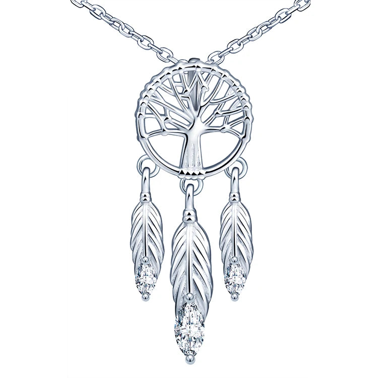 Dreamcatcher Necklace Sterling Silver Necklaces With Tree of Life