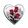 Wholesale Heart-Shaped Rose Commemorative Medals Valentine's Day Souvenirs and Gifts Metal Confession Coins with Love Theme
