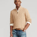 FLN Luxury Knitted Heavy Weight 1/4 Zip up Sweater Custom Jacquard Cardigan Men's Oversized Sweater