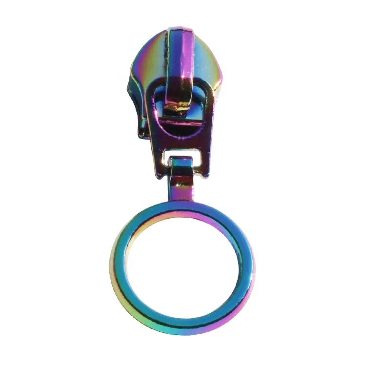 Circle Clothing Zip Puller Accessory Making Custom Shape Hollow logo Alloy Puller Charms for Purse Hardware