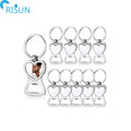 Customized Personalized Photo Beer Bottle Opener Keyring Key Sublimation Aluminum Heat Transfer Friends Blank Keychain Llavero