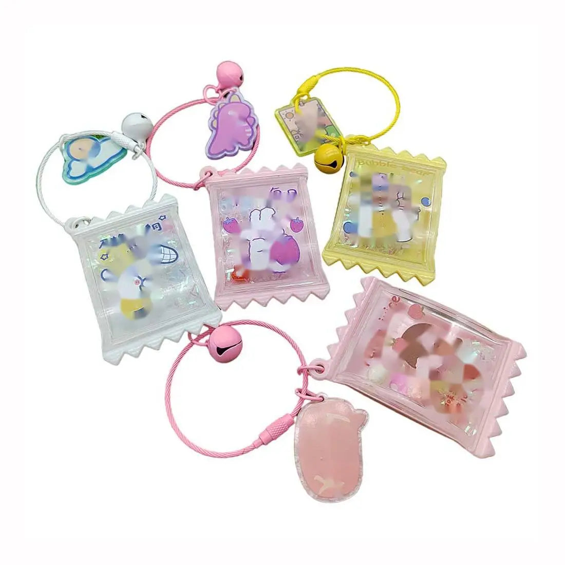 Kawaii Keychain Bell Resin Candy Acrylic Letter Plate Women's Bag Pendant Key Ring Ornament