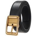 3.5CM Custom Logo Adjustable Size Pin Buckle Retro Black Leather Belt ForJeans