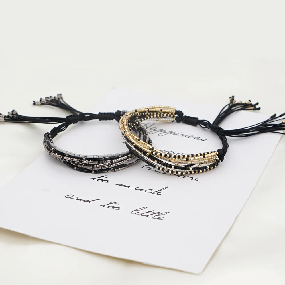 Go2boho Handmade Miyuki Beads Bracelets Bohemian Native Adjustable Rope Jewelry Fashion String Bracelets for Men and Women