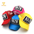 Customised Multi Color Sporty Fruit Pattern 3D Embroidered Oxford Dobby Baseball Cap Trucker Hat