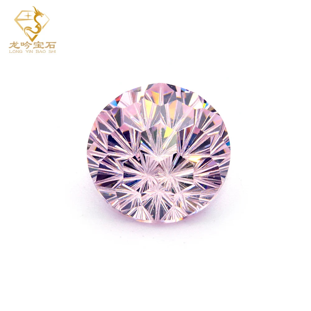 Synthetic Zirconia 6mm 8mm 10mm Round Brilliant Cut Fireworks Lavender PINK Cubic Zirconia for CZ Jewelry