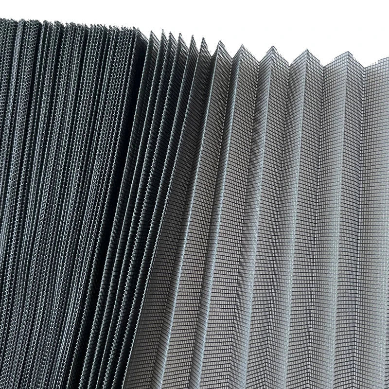 Modern Design 16mm 14mm 18mm Fold Height Polyester Pleated Window Screen Anti-Mosquito Feature