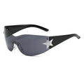 Superhot Eyewear 10122 Fashion 2023 Sun Glasses Oversized One-Piece Lens Rimless Shield Y2K Star Sunglasses