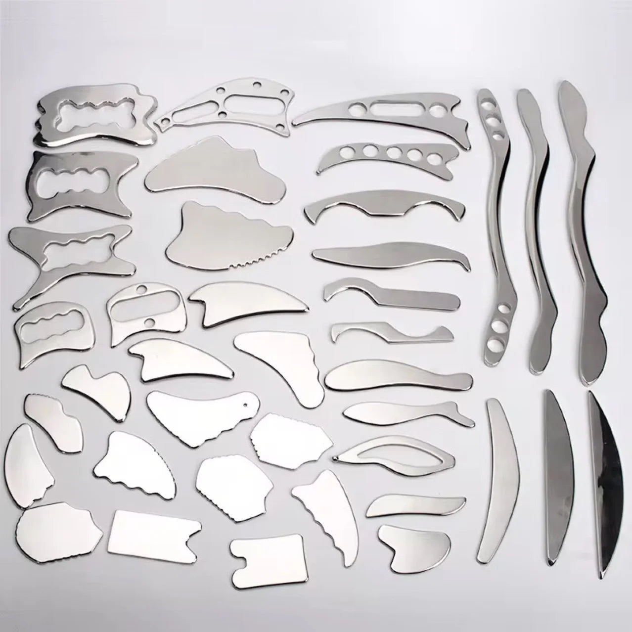 HZ Universal Metal Gua Sha Board Manufacturer Stock for Facial Fascia Massage Stainless Steel IASTM Tool