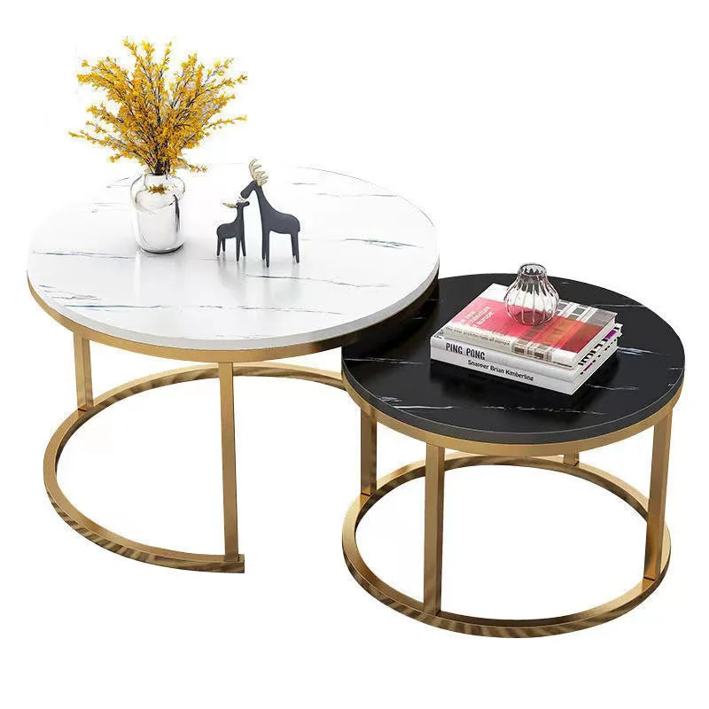 Simple Round Modern Corner Table Can Be Combined with Light Luxury Telescopic Extendable Living Room Console Table
