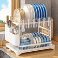 Household Shelf Organizer Dish Rack 2-Tier Dish Racks Counter Kitchen Organization with Extra Drying Mat for Kitchen