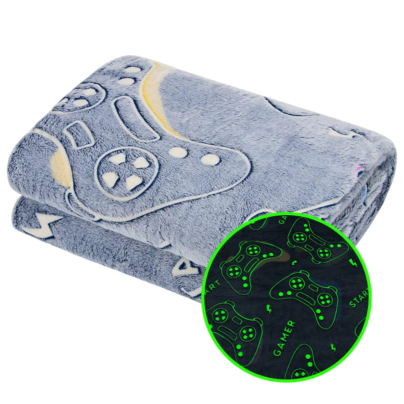 Soft Throw Blanket Cozy Warm Glow in the Dark Blanket for Couch Bed Sofa Gamer Patterns for Teens Birthday Gifts