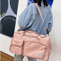 Customized Logo Pink Duffle Bags Gym Duffel Bag With Shoe Compartment for Travel Luggage Holiday Use