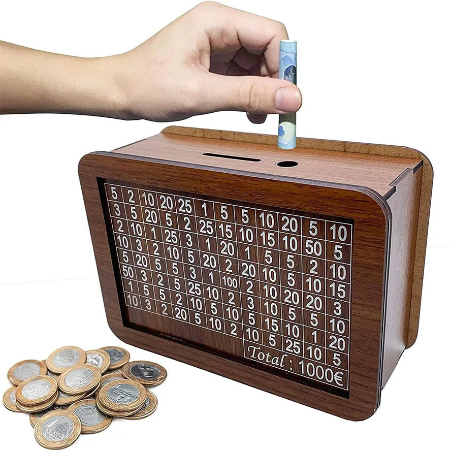 Wooden Piggy Bank Gift High Quality Piggy Bank with Counter Household High Quality Counter Piggy Bank Wooden Crafts