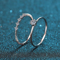 Aimgal 0.1ct D-VVS1 Moissanite Diamond Stackable Ring Set S925 Sterling Silver Pt950 Tarnish Free Fine Jewelry