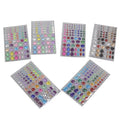 Small MOQ Assorted Shape and Color Acrylic Rhinestone Children Sticker Self Adhesive Craft Stickers