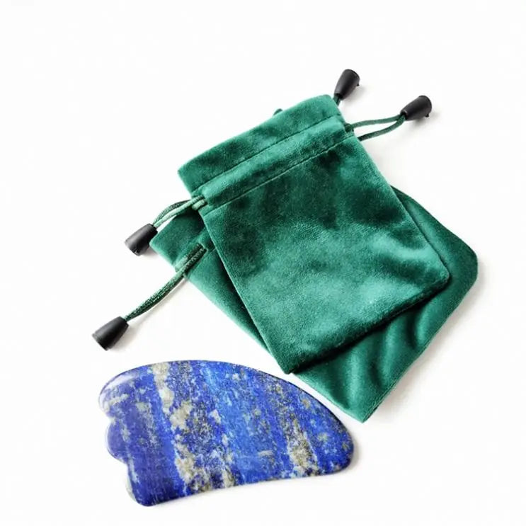 DIY Gems Heart Shaped Gua Sha Guasha Board lapis lazuli Pink Jade Stone Scraping Massage Tool gua sha board