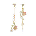 2022 Unique Handmade Retro Flower Dangle Drop Earring Asymmetrical Cute Statement Hook Earring for Women Girl