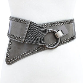 2026 New Factory Stock Women's Fashion Vintage Wide Waist Belt Cinch Belts With Interlock Buckle Elastic Stretch Belt