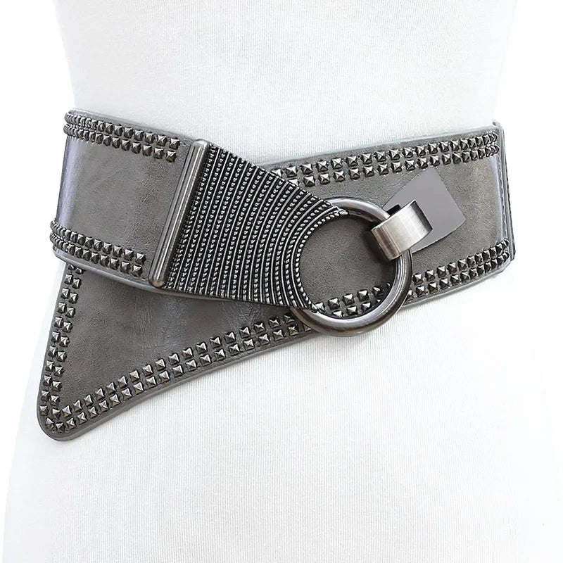 2026 New Factory Stock Women's Fashion Vintage Wide Waist Belt Cinch Belts With Interlock Buckle Elastic Stretch Belt