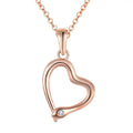 Custom Personalized Cubic Zirconia Customizable 925 Silver Heart Shaped Rose Gold Plated Diamond Pendant Necklace