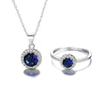 Simple Style Diamond 925 Silver Ring Necklace Jewelry Sets