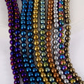 Non Magnetic Hematite 4-12mm Electroplated Gold/Silver Heishi Beads for Jewelry Making