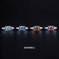 Ashabell Classic square Inlaid Colorful 1CT Moissanite Ring 925 Silver Vvs D Color Women Wedding Band