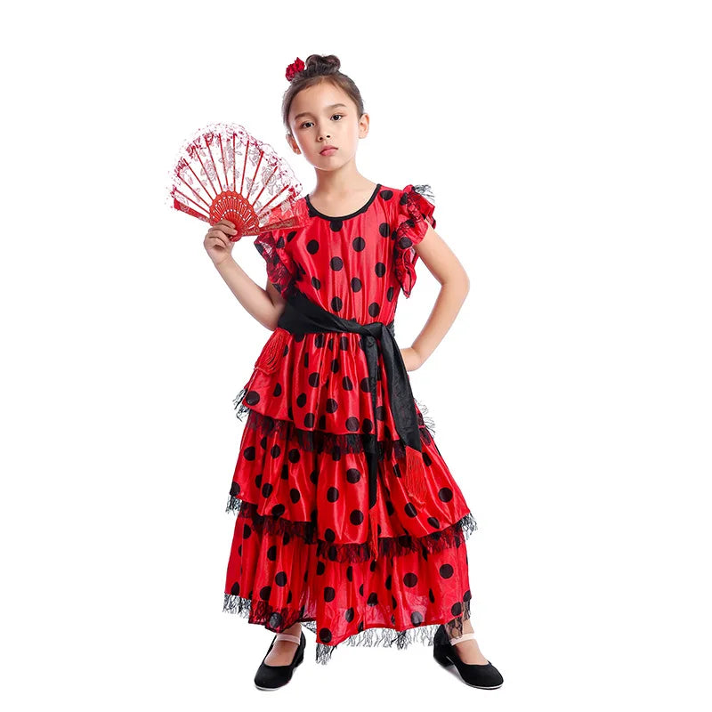 Spanish Girls Traditional Flamenco Dancers Exotic Costumes