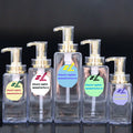 300ml 400ml 500ml 600ml 800ml clear square Lotion Bottle Custom logo Cosmetics 8oz Gold Pump Head Shampoo Plastic Bottle