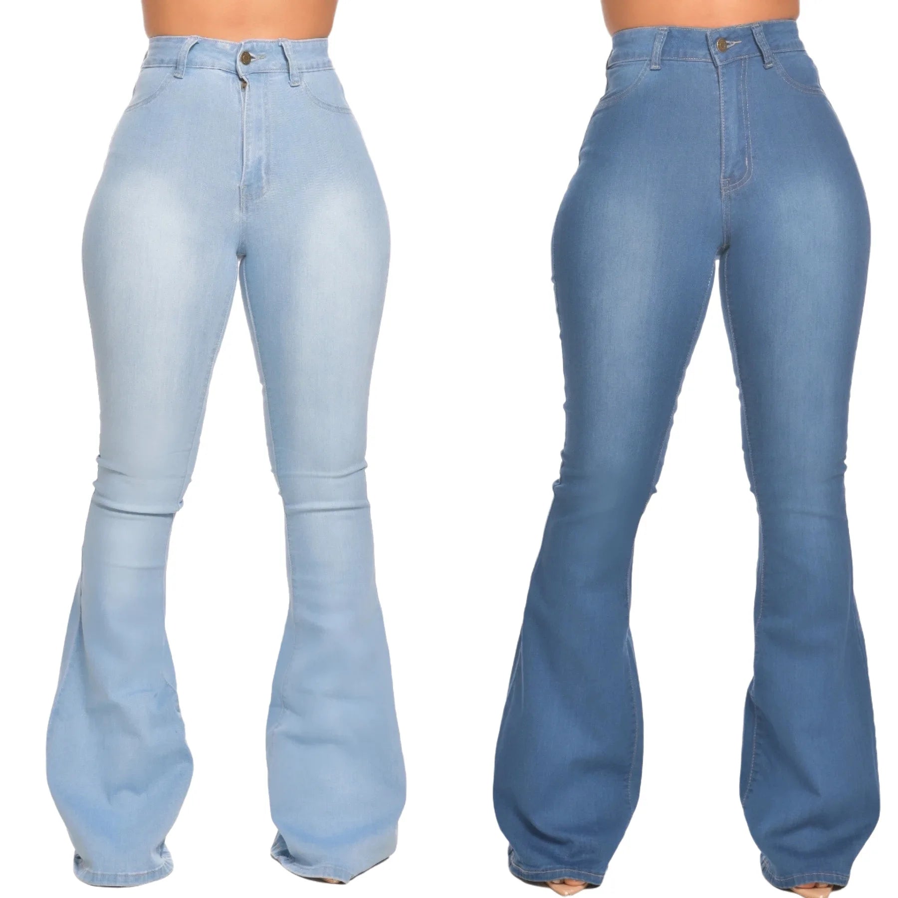 OEM ODM New Wholesale Fall Women Slim Flare Jeans Bell Bottom Hem Denim Pants