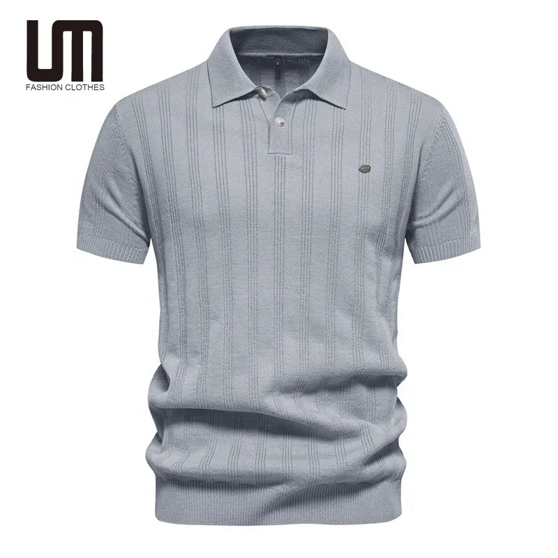 Liu Ming Clothing Manufacturers Custom 2025 Summer Business Casual Short Sleeve Comfortable Clothing Knit T Shirts for Men