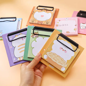 2025 New Kawaii Cartoon Memo Pad with Clip Student Stationery Writing Pad and Loose Leaf Feature