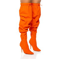 High Quality Custom Women Knee-High/Over-the-Knee Pointed Toe Baggy PU Leather Comfort Autumn/Winter/Spring ZIP Closure Stiletto