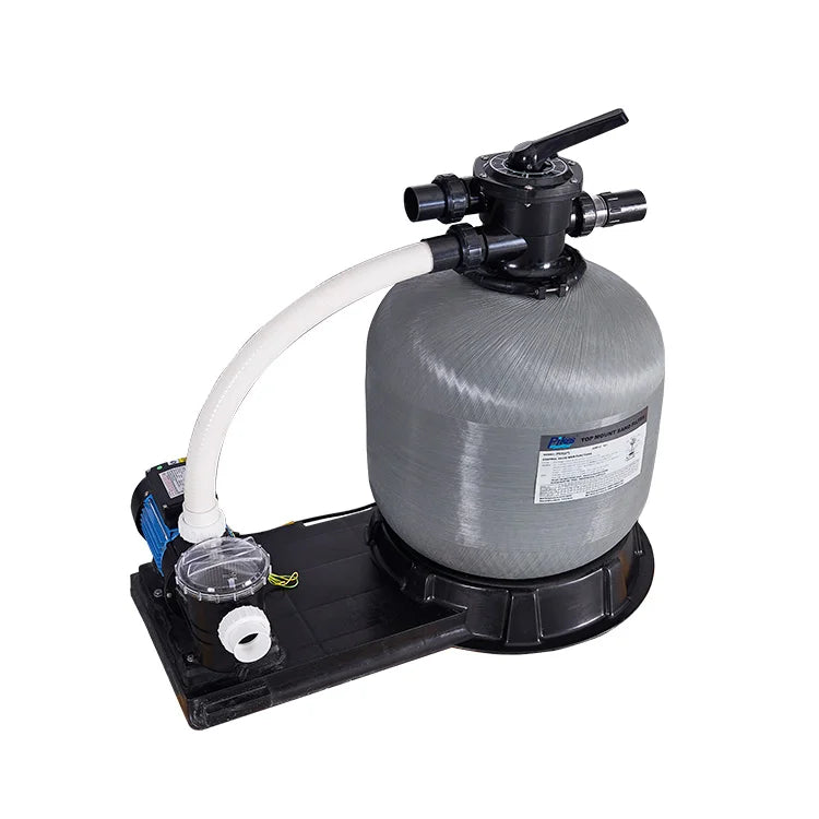 Multi Function 6 Port Valve Fiberglass Mount Sand Filter Pump Combo for Swimming Pool